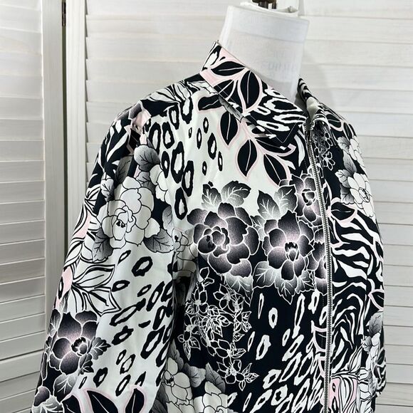 Chico's Jacket Size 3 (16) XL Floral Animal Print - Picture 5 of 14